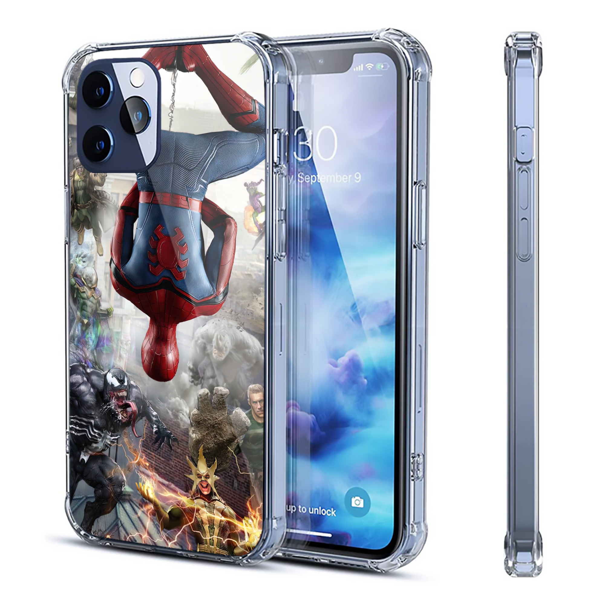 （画像用） Spider Man スパイダーマン 【iPhone 12シリーズ対応】透明スマホケース（クリアソフトケース）